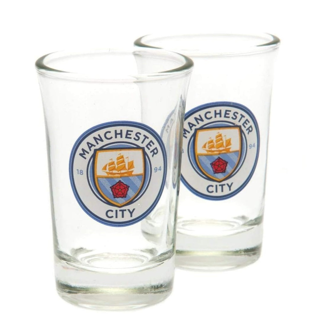 manchester city fc 2-pack shot glasses